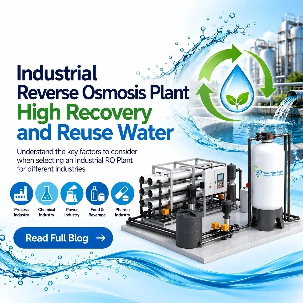 Industrial High Recovery RO Plant for Water Reuse